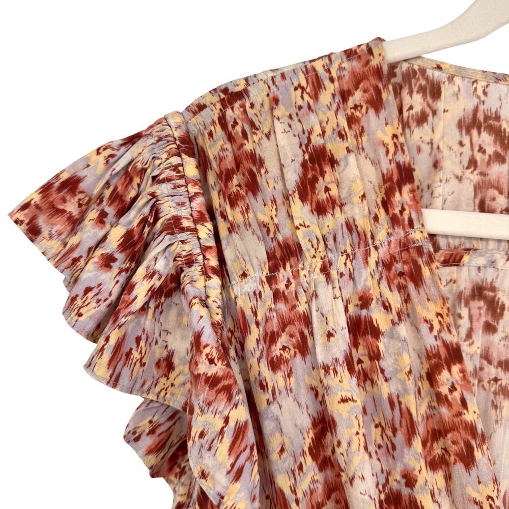 Ulla Johnson Silk Floral Ruffle Midi Dress Sz 14 Ethereal Summer Wedding Luxe - Picture 7 of 16